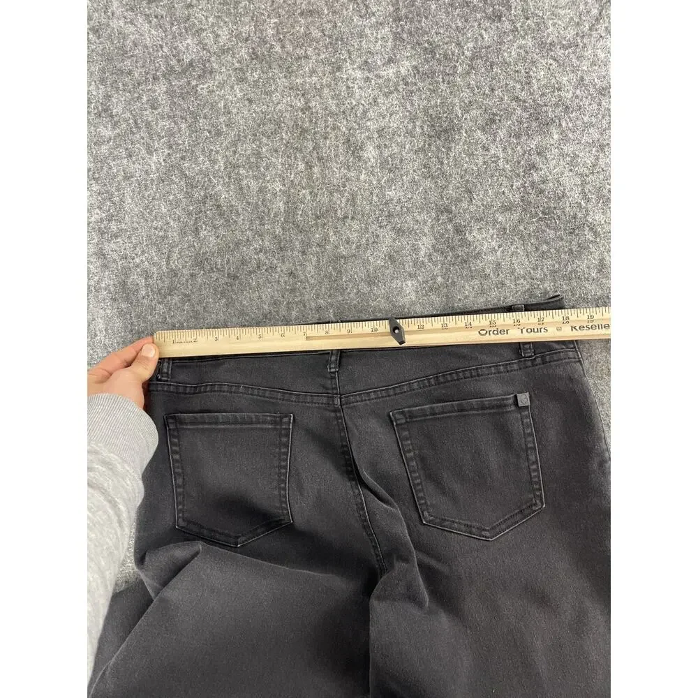 Karl Lagerfeld Paris Jeans Women 14 Black Denim Pants Straight Leg N314